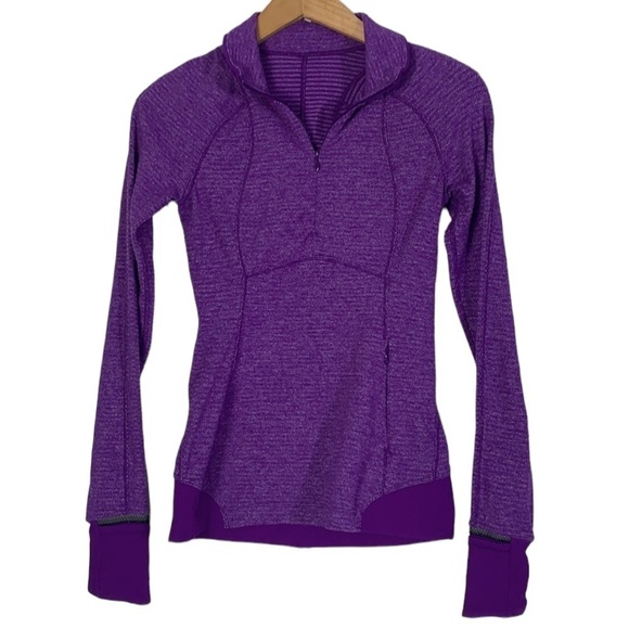 - Lululemon Runderful Violet Purple 1/2 Zip Rulu Pullover Top - Picture 8 of 15